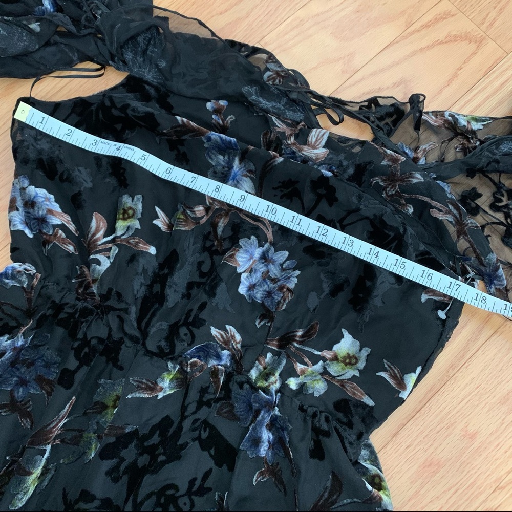ABS Dark Floral Velvet Whimsy Goth Dress - Picture 7 of 11